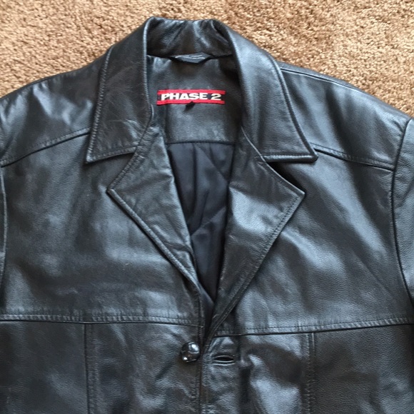 Men’s vintage leather coat by Phase 2, EUC - Picture 2 of 8
